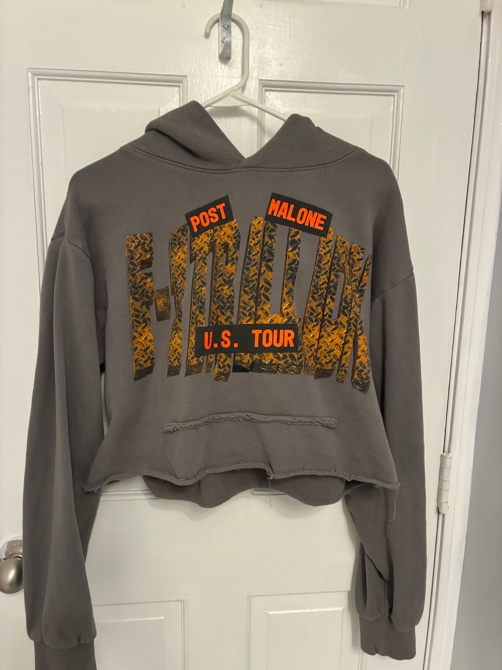 Post Malone Gray Cropped U.S. Tour Hoodie